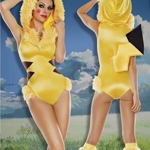 Yellow hooded pikachu romper Costume